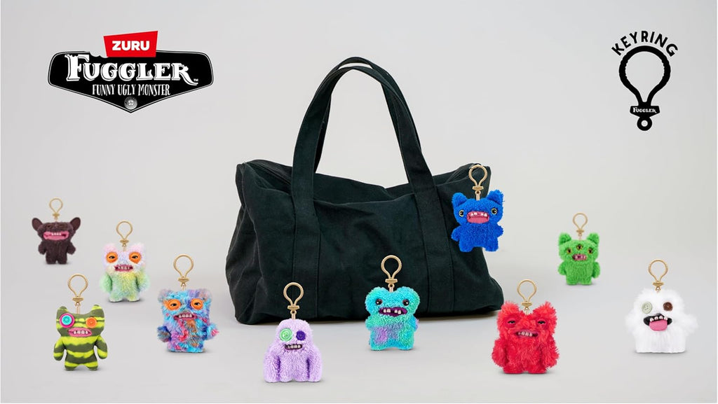 Fuggler Key Rings Series 3 by ZURU Funny Ugly Monster, Plush, Collectible, Toy (3 Pack)