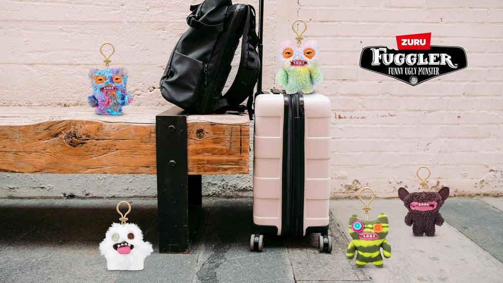 Fuggler Key Rings Series 3 by ZURU Funny Ugly Monster, Plush, Collectible, Toy (3 Pack)