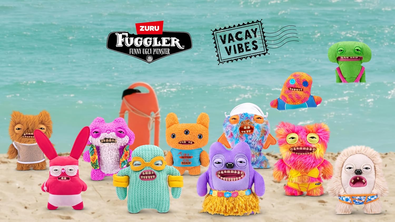 Fuggler Vacay Vibes by ZURU, Funny Ugly Monster, Plush, Collectible, Toy (Cod Father - Multi)