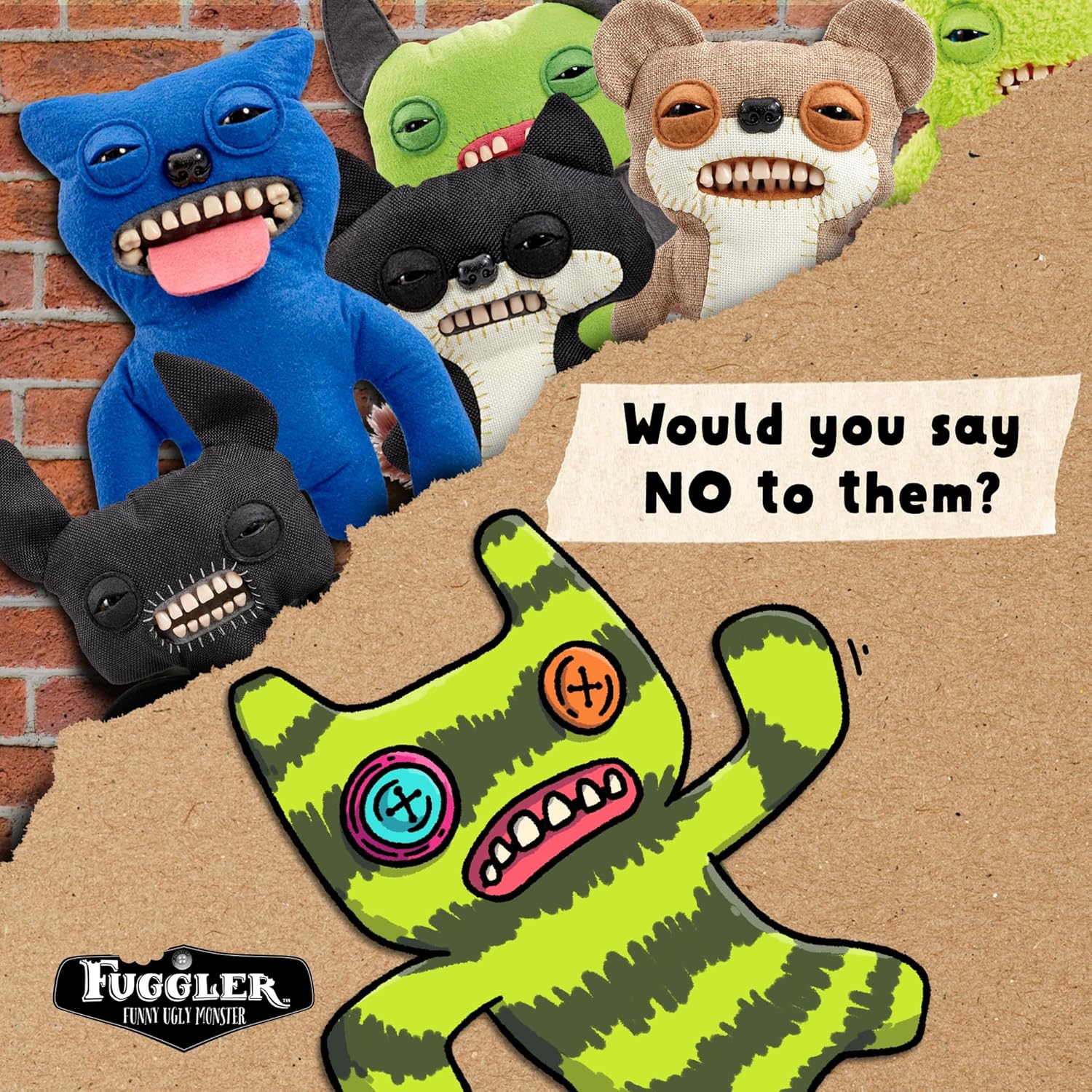 Fuggler Originals Funny Ugly Monster Stuffed 9 Inch Plush Toy, Laboratory Misfit Indecisive Monster
